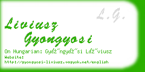 liviusz gyongyosi business card